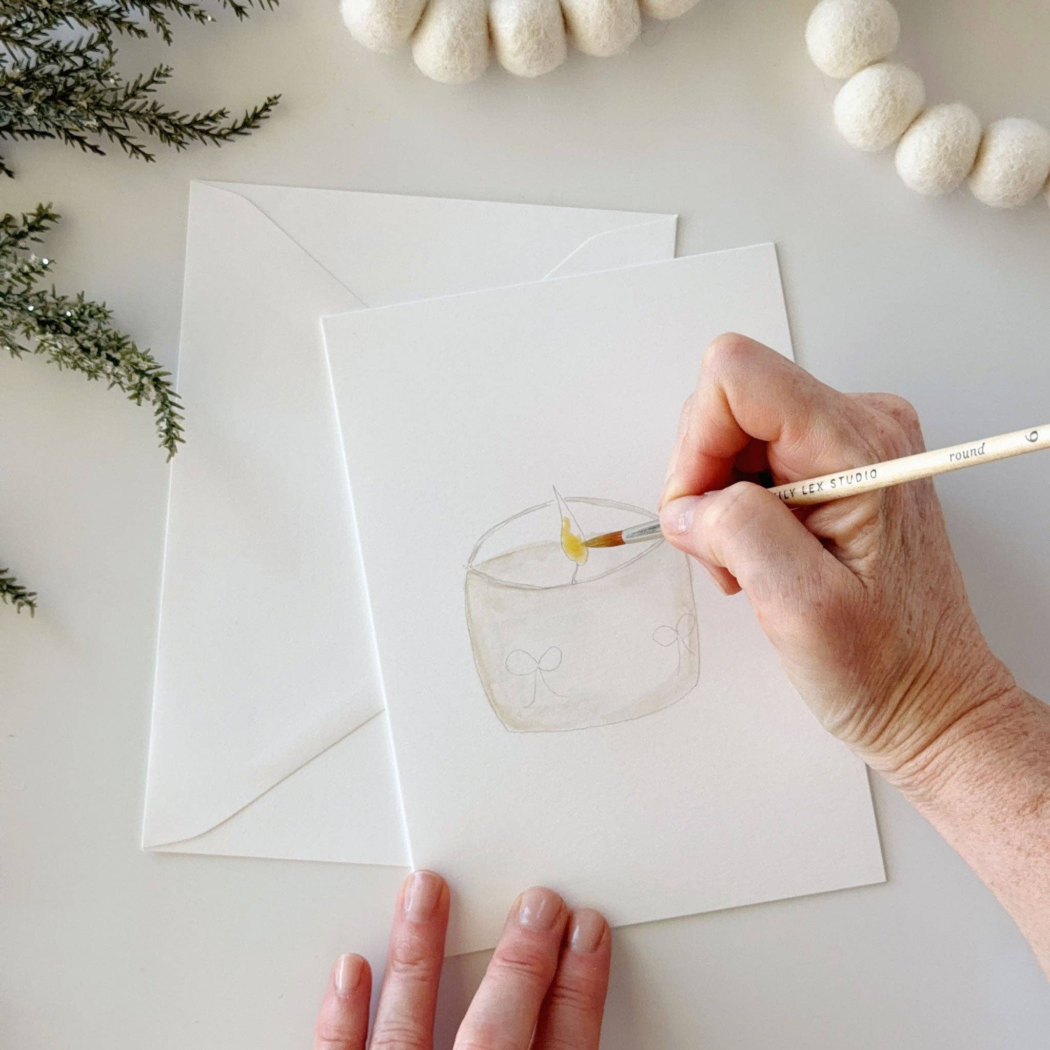 Warm + Cozy Paintable Notecard Set by emily lex studio