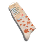 Socks that Stop Violence Against Women (Orange Flowers) by Conscious Step