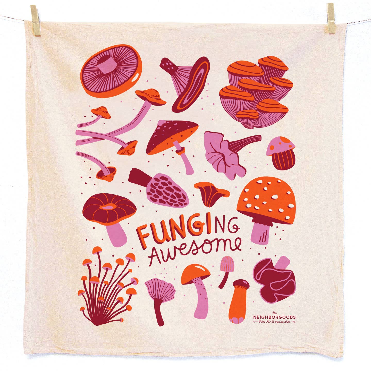 FIELD DAY (Mushrooms, Poppies) - Tea Towel Set of 2 by The Neighborgoods