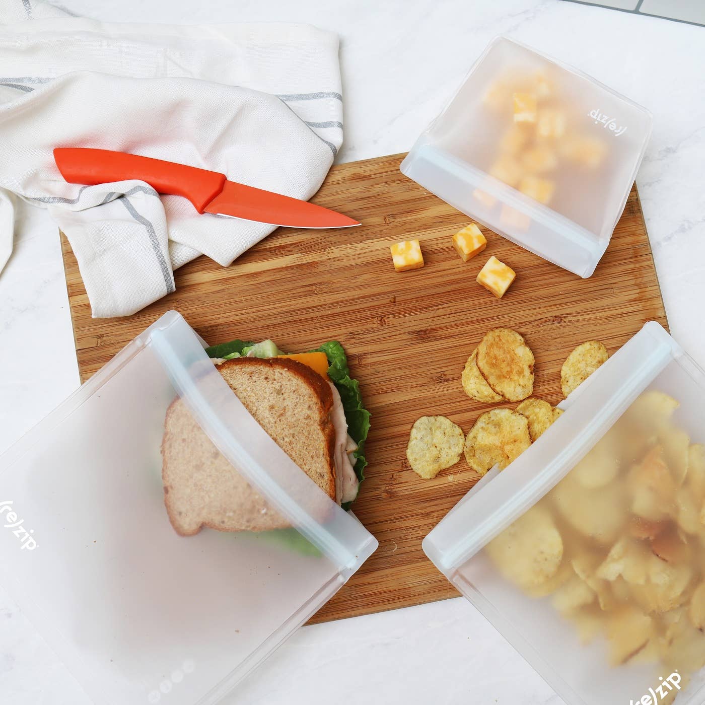 Reusable Flat Sandwich Bags - 2 Pack by Rezip Co.
