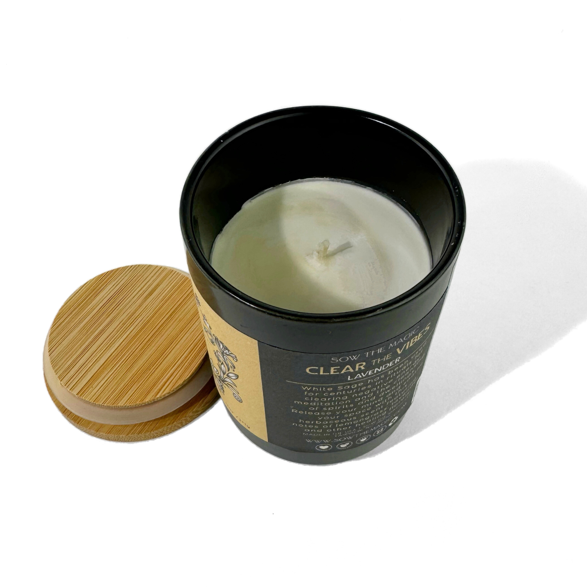 Clear the Vibes Garden Energy Clearing Candle in Lavender by Sow the Magic