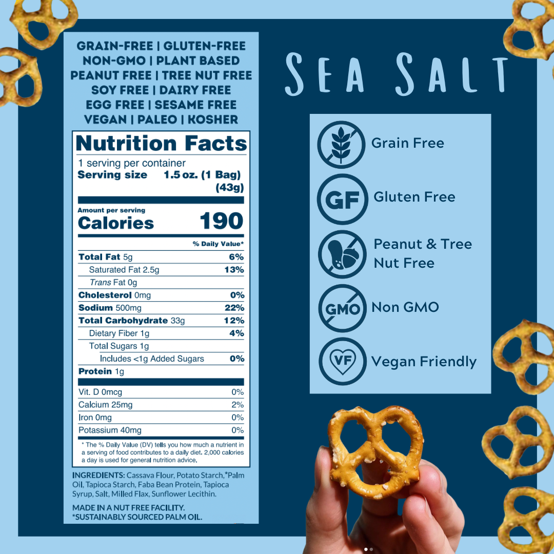 Sea Salt Grain Free Pretzels 1.5 oz by Savor by Suzie