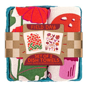 FIELD DAY (Mushrooms, Poppies) - Tea Towel Set of 2 by The Neighborgoods