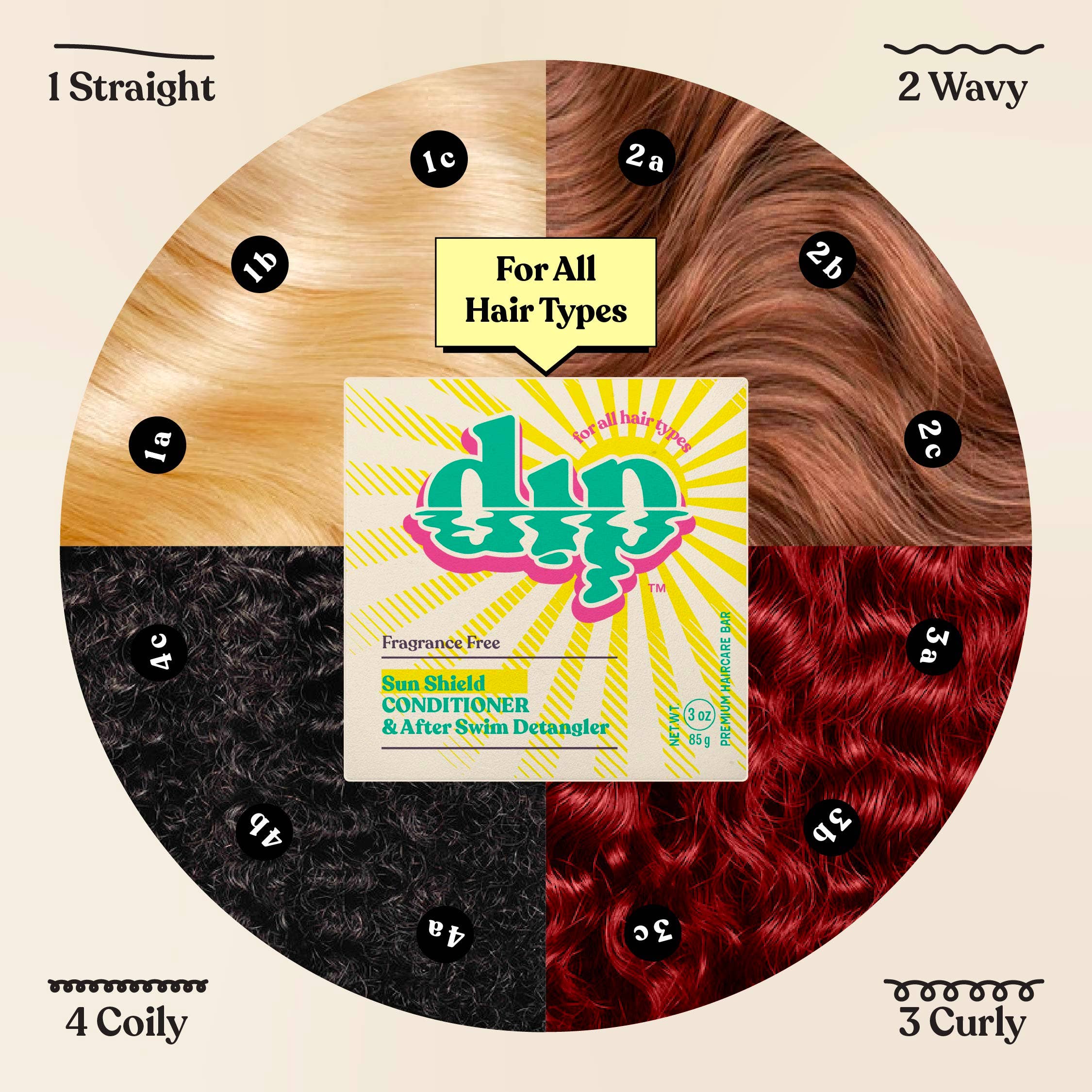 Full-Size Sun Shield Conditioner Bar & After Swim Detangler by Dip