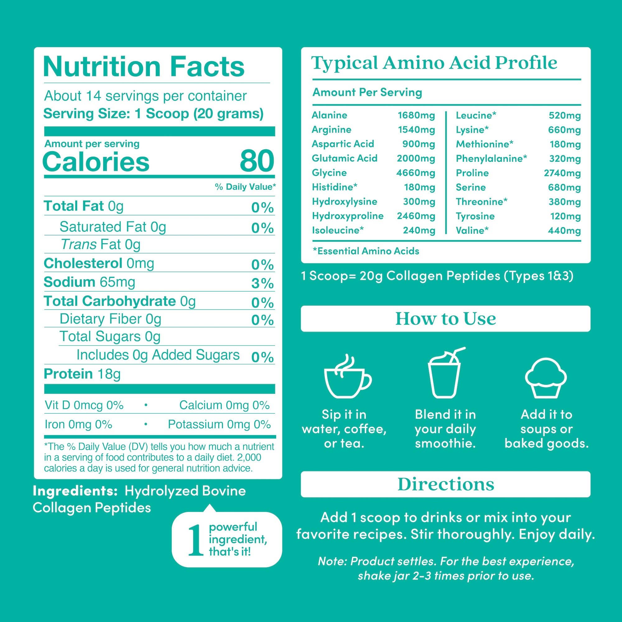 Unflavored Collagen Peptides Powder by Further Food