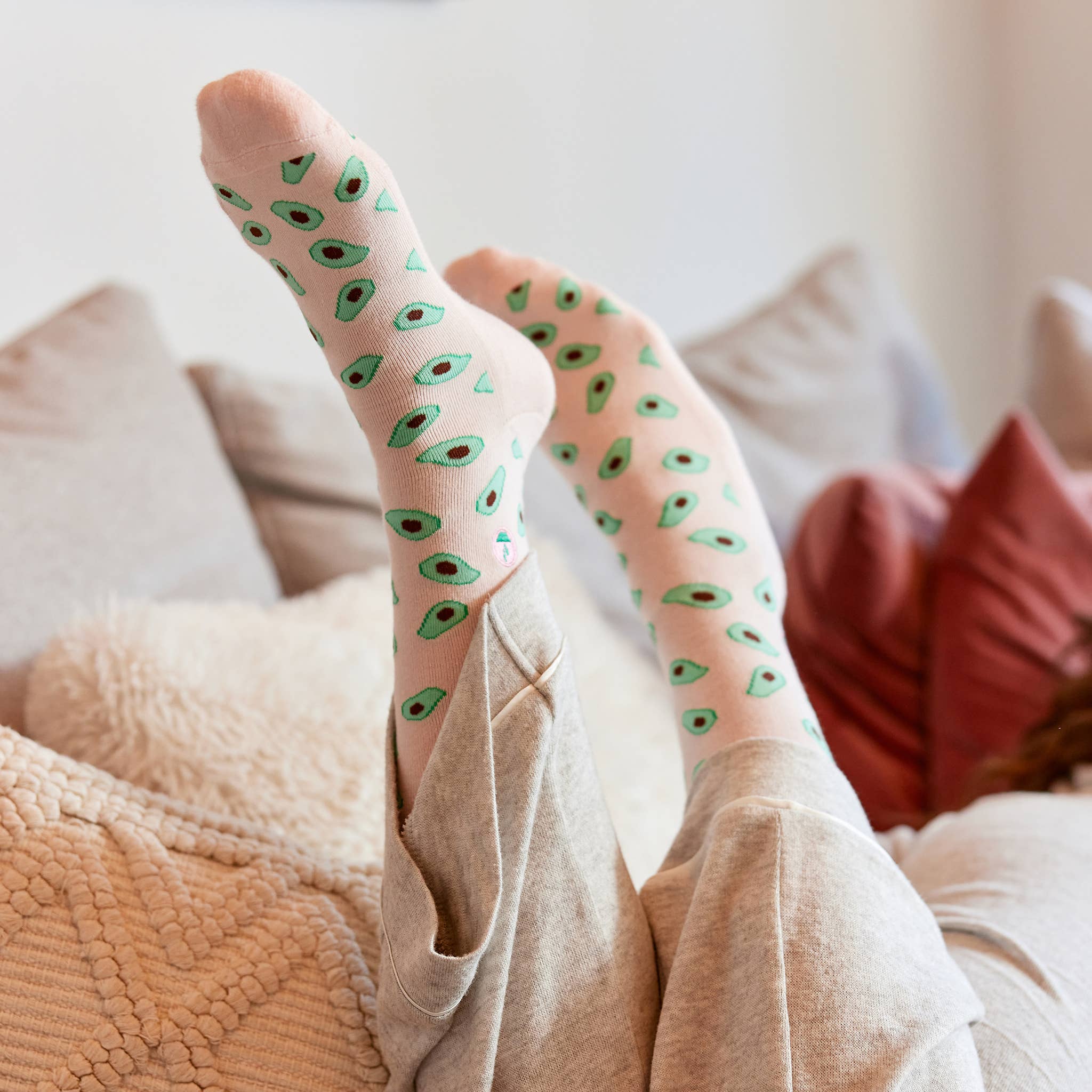 Socks that Provide Meals (Pink Avocados) by Conscious Step