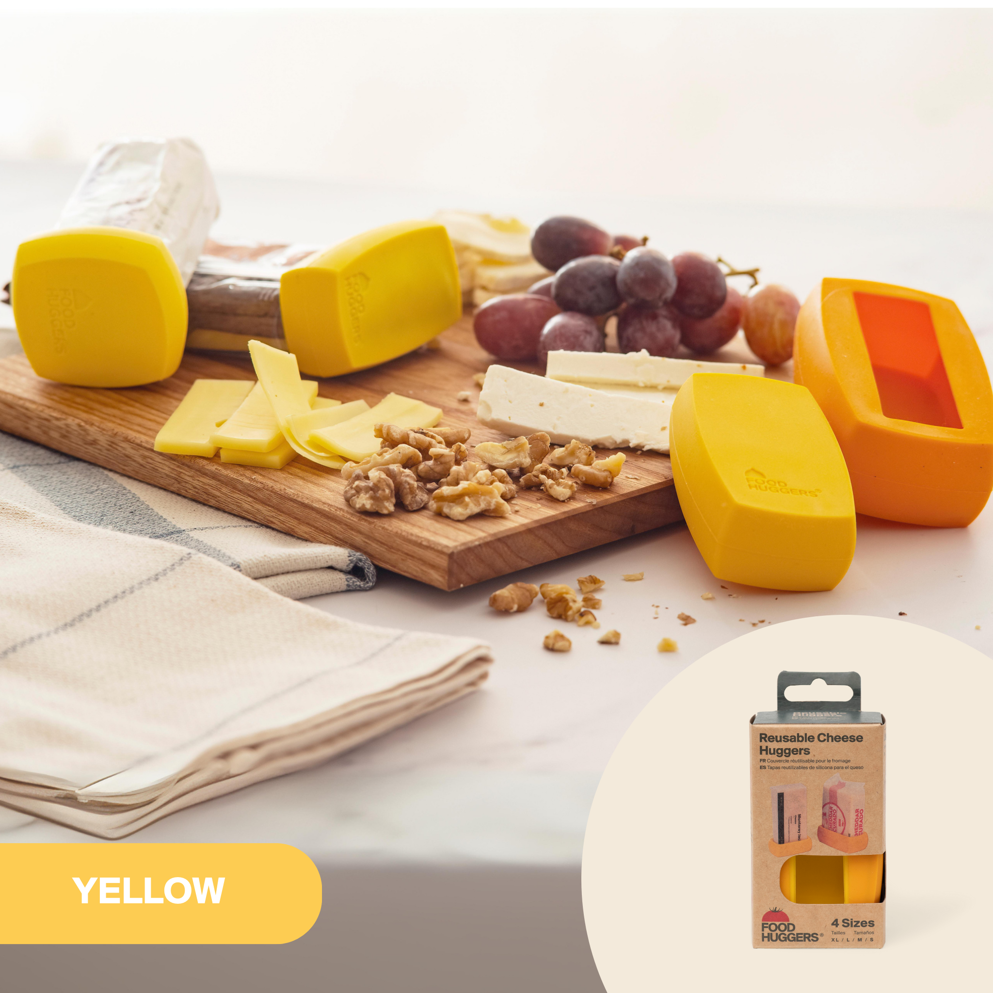 Reusable Silicone Cheese Savers (Set of 4) by Food Huggers