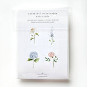 Garden Flowers Paintable Watercolor Notecard Set by emily lex studio