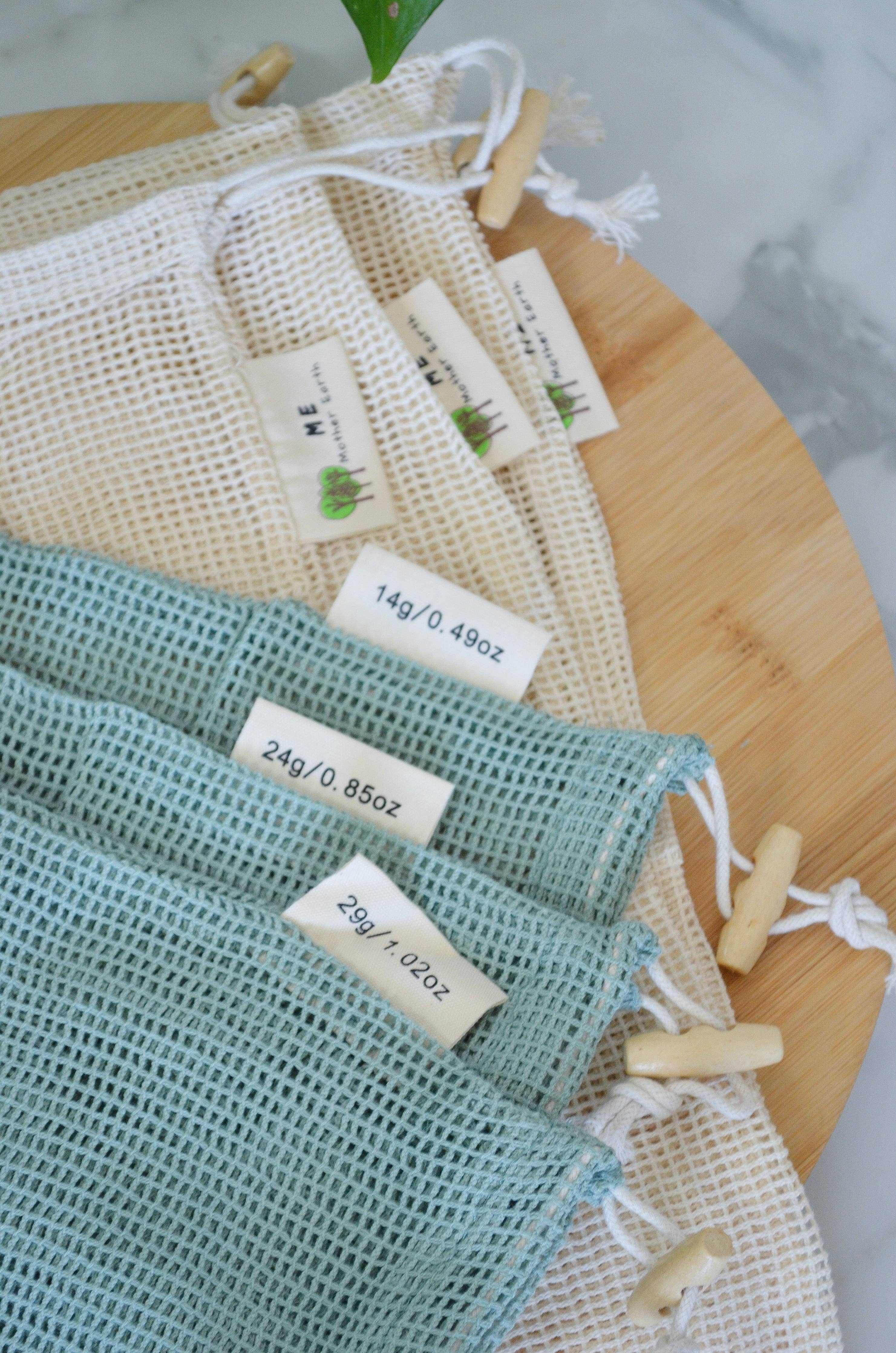 Organic Cotton Mesh Produce Bags - 3 Pack by Me Mother Earth