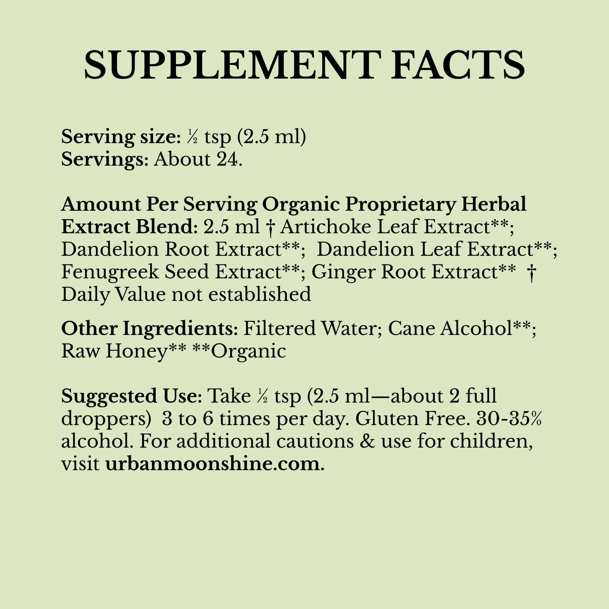 Healthy Liver Digestive Bitters - Liver Support - Detox by Urban Moonshine