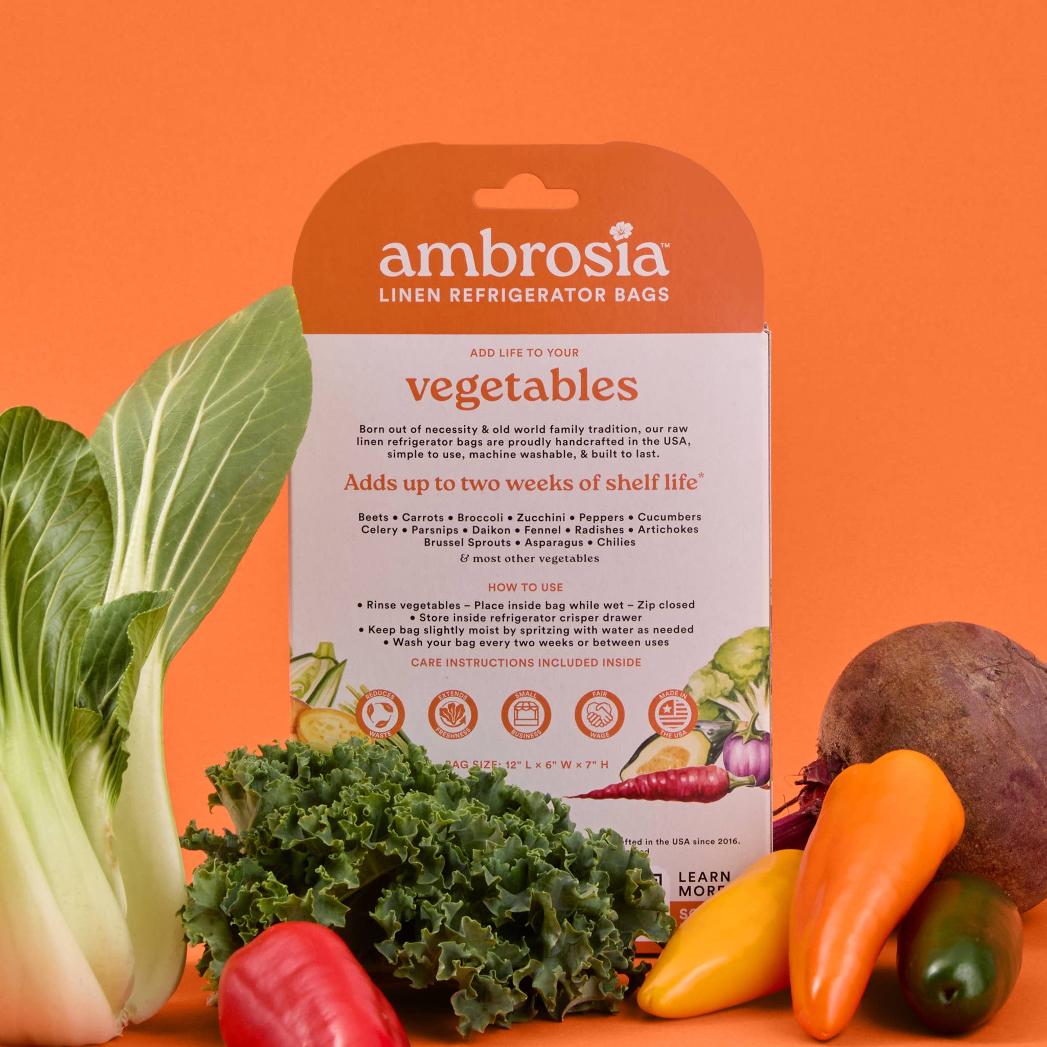 Reusable Veggies Linen Bag by Ambrosia Bag