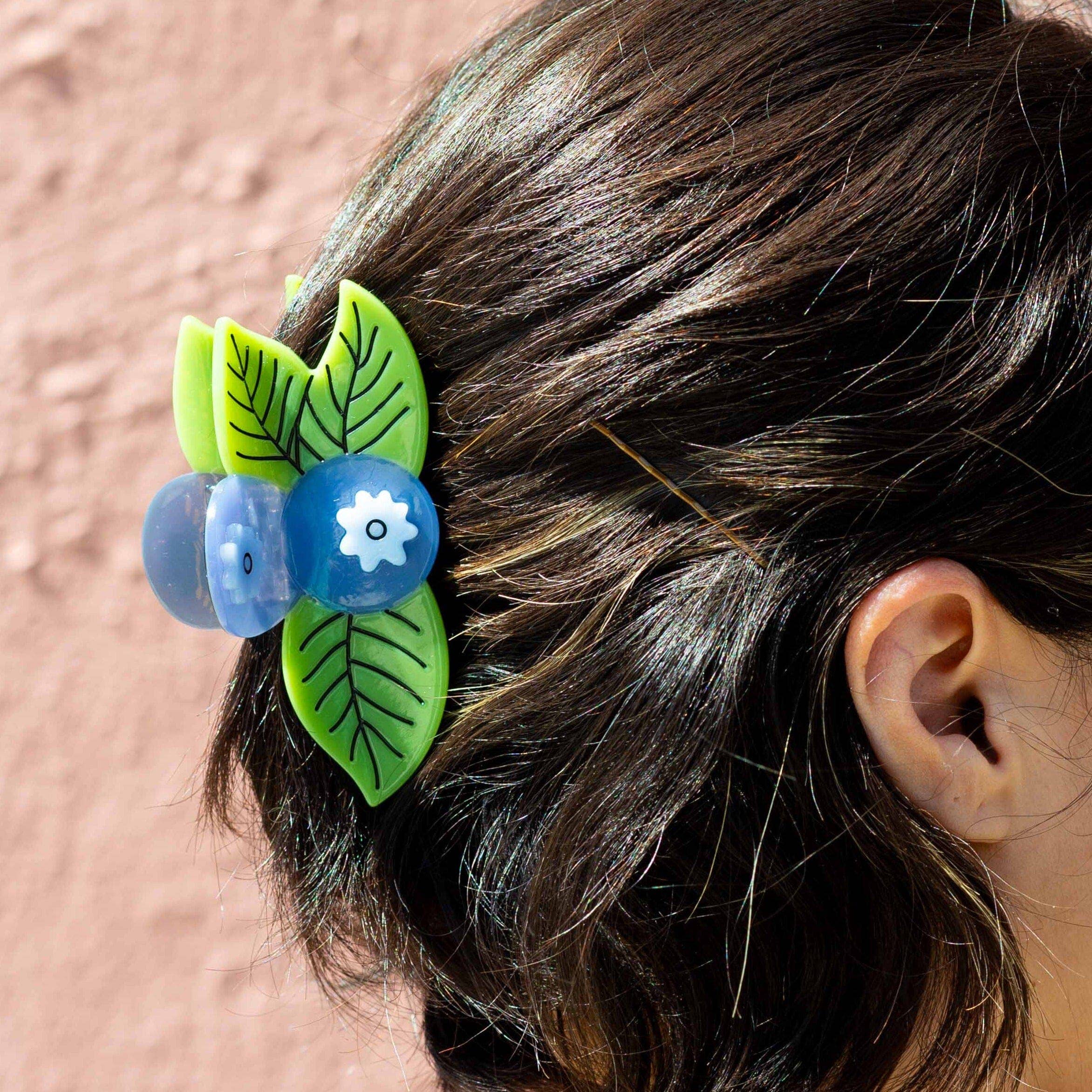 Large Blueberry Hair Claw Clip by Jenny Lemons