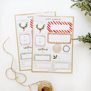 Christmas Gift Tag Label Sticker Sheets by emily lex studio