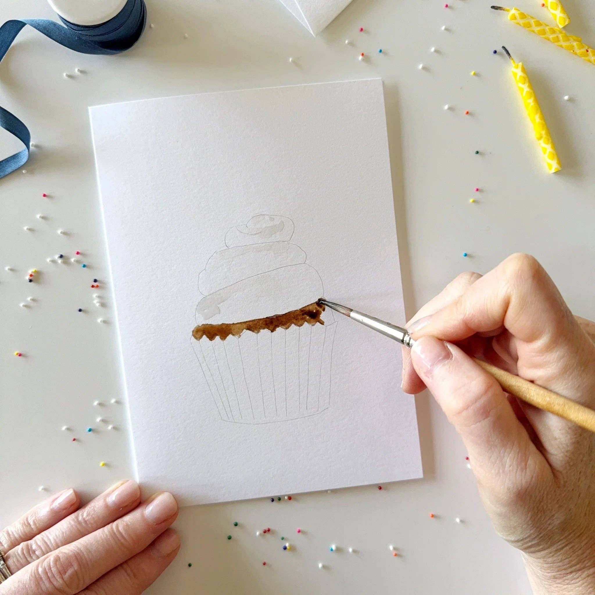 Celebrate Paintable Watercolor Notecard Set by emily lex studio