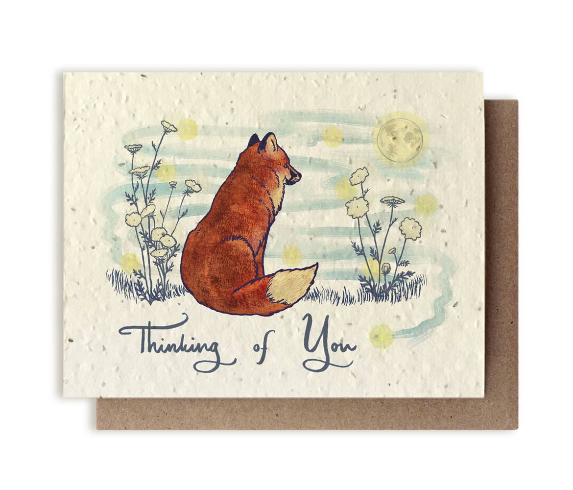Thinking of You Fox Plantable Wildflower Seed Card by Small Victories