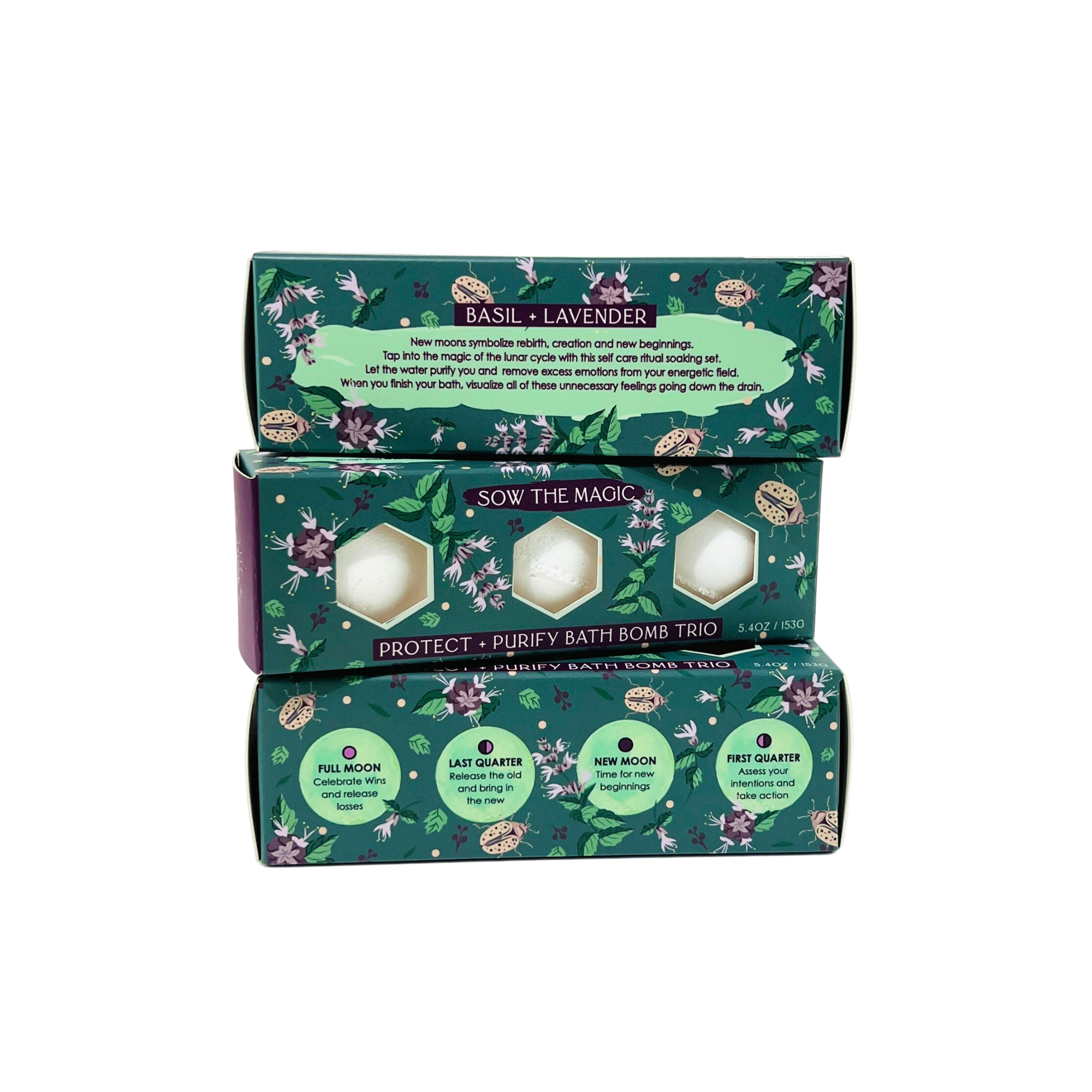 Protect + Purify Moon Phase Bath Bomb Trio by Sow the Magic