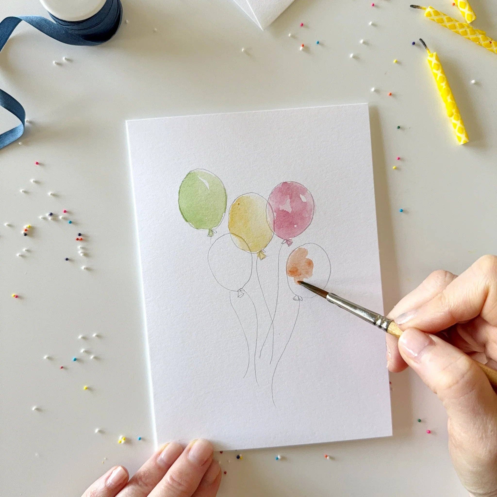 Celebrate Paintable Watercolor Notecard Set by emily lex studio
