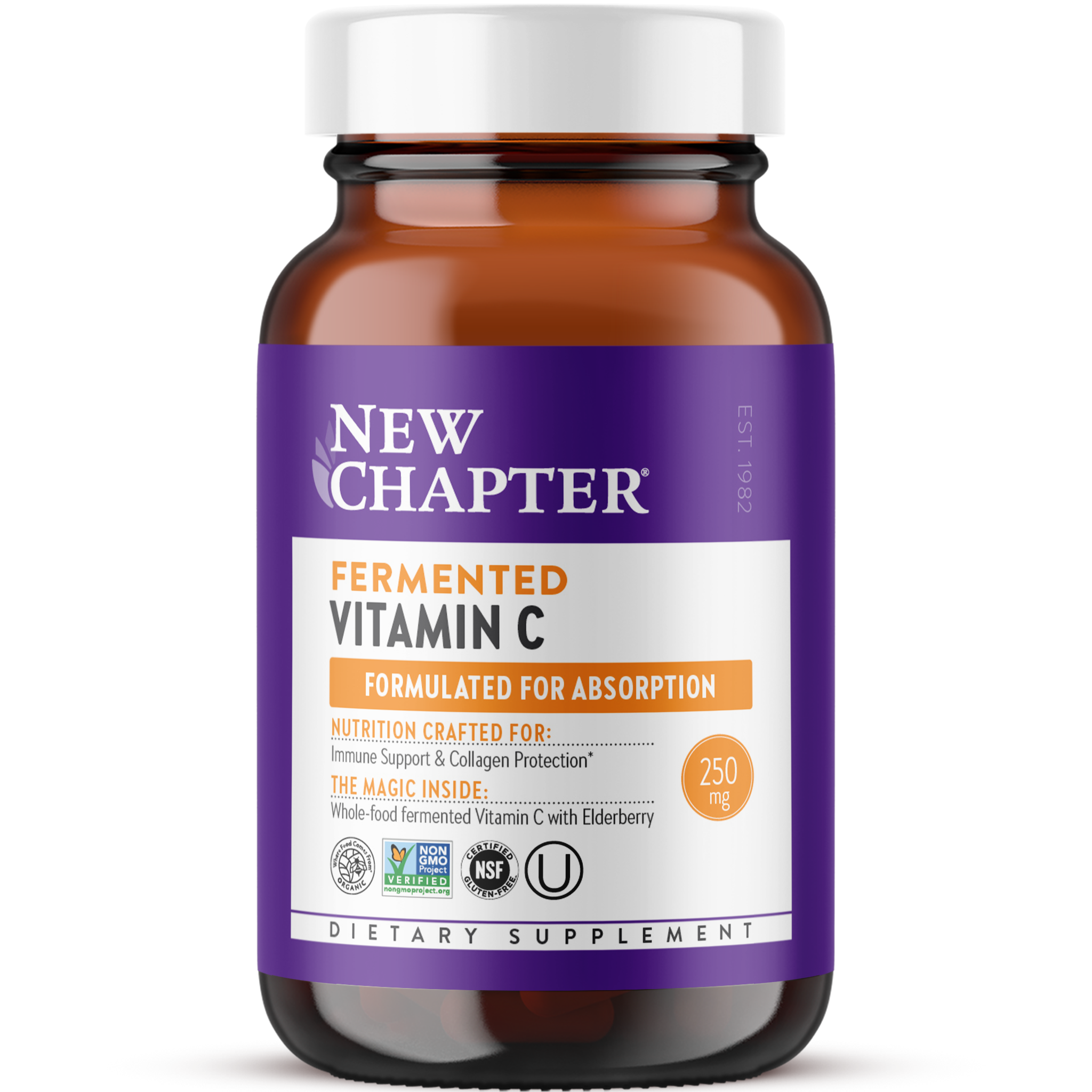Fermented Vitamin C Supplement, 30 Vegan Tablets by New Chapter