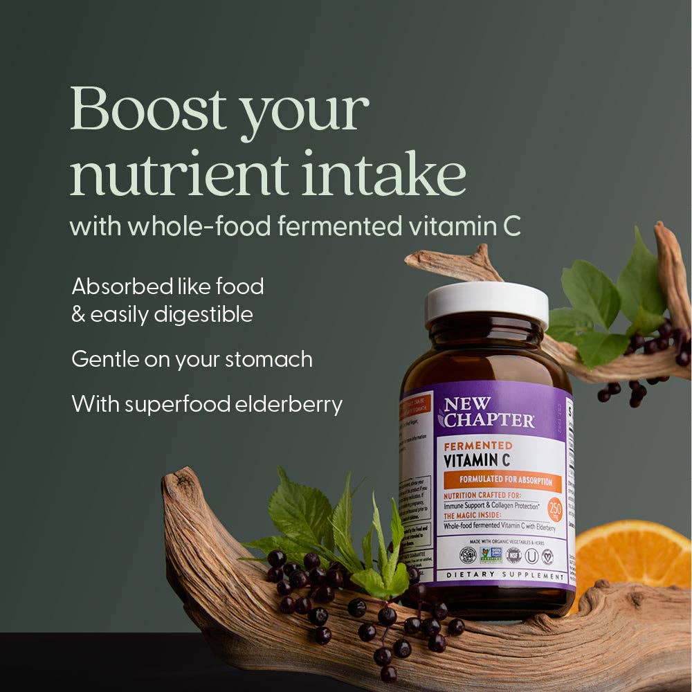 Fermented Vitamin C Supplement, 30 Vegan Tablets by New Chapter