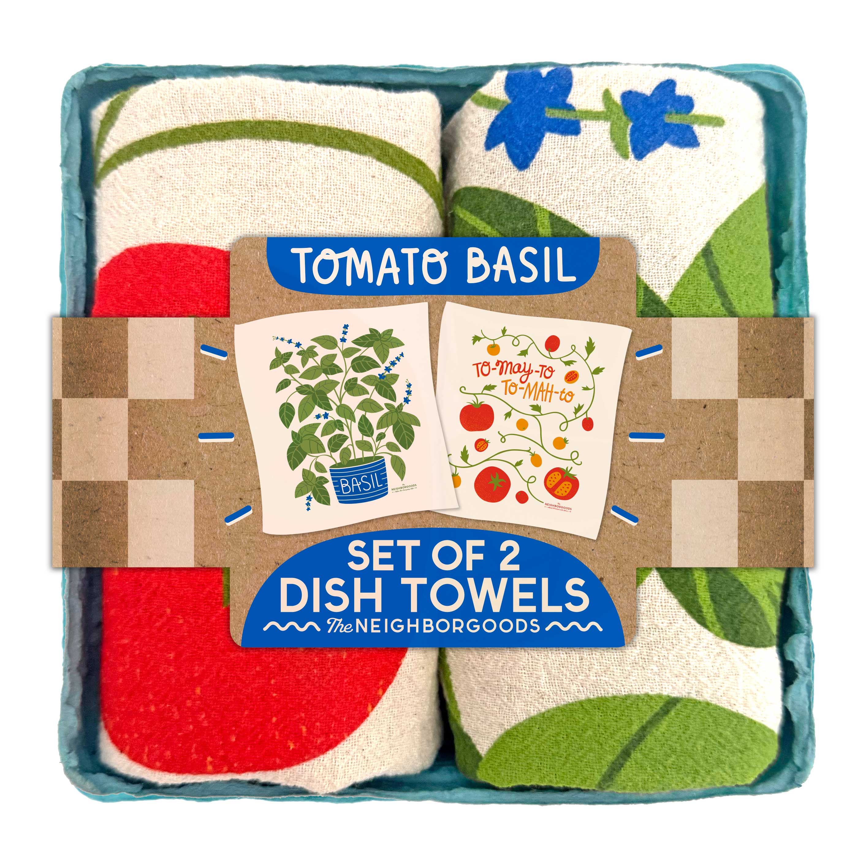 TOMATO BASIL (Tomato, Basil) Tea Towel Set of 2 by The Neighborgoods