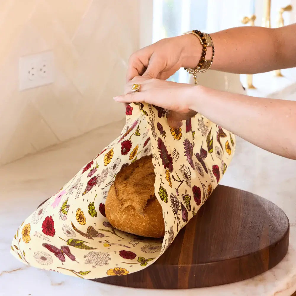 Reusable Beeswax Bread Wrap - Meadow Magic Print by Bee's Wrap