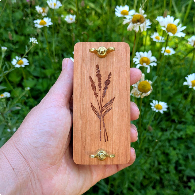 Pocket-Sized Flower Press with Lavender Design