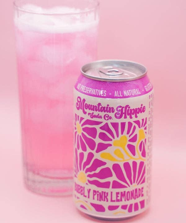 Bubbly Pink Lemonade Natural Soda by Mountain Hippie Soda Co.