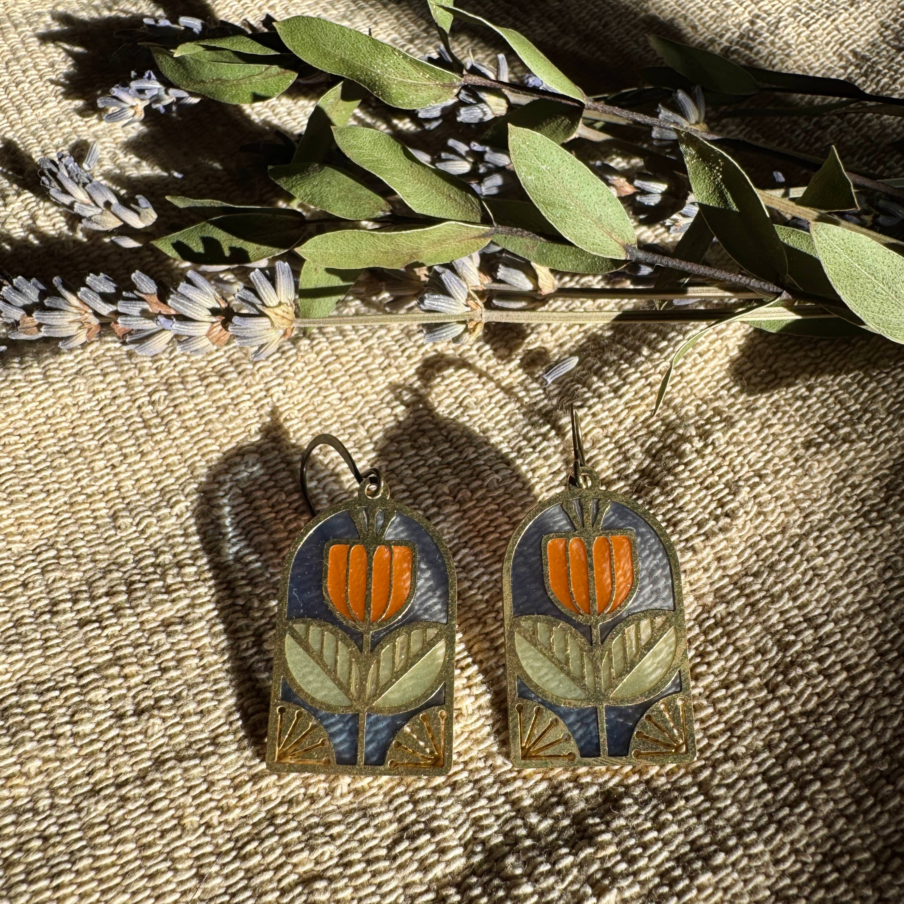 Tracery // Stained Glass Resin Earrings by Wild Lupine Folkcraft