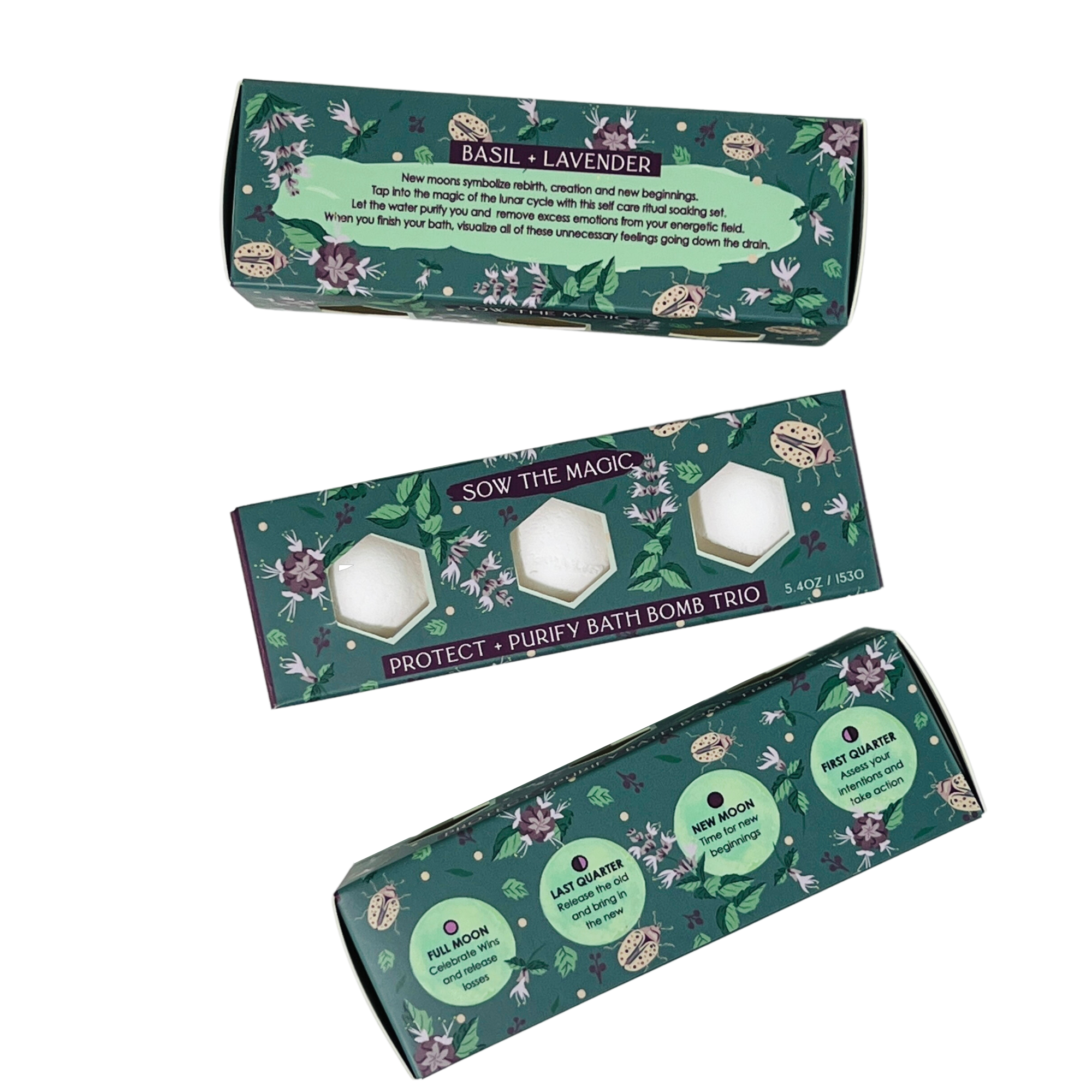 Protect + Purify Moon Phase Bath Bomb Trio by Sow the Magic