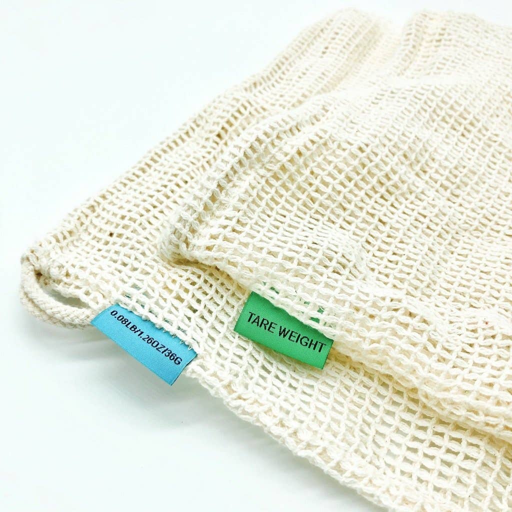 Organic Cotton Mesh Produce Bags - 2 pack -by Bamboo Switch