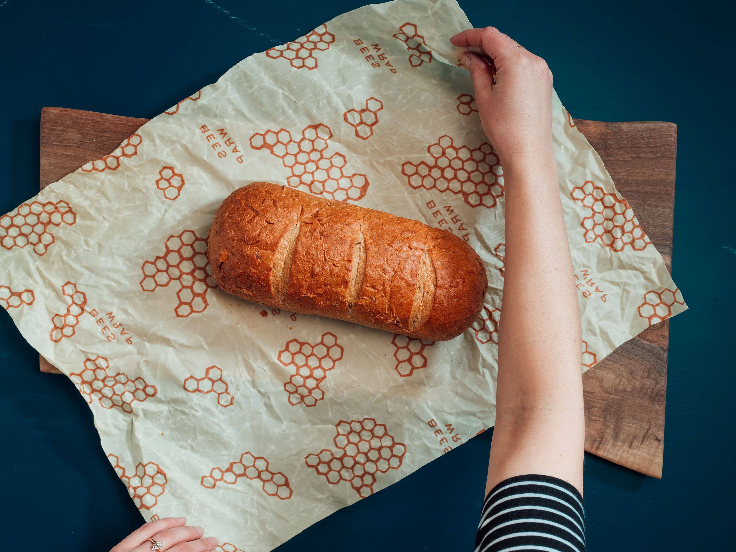 Reusable Beeswax Bread Wrap - Honeycomb Print by Bee's Wrap