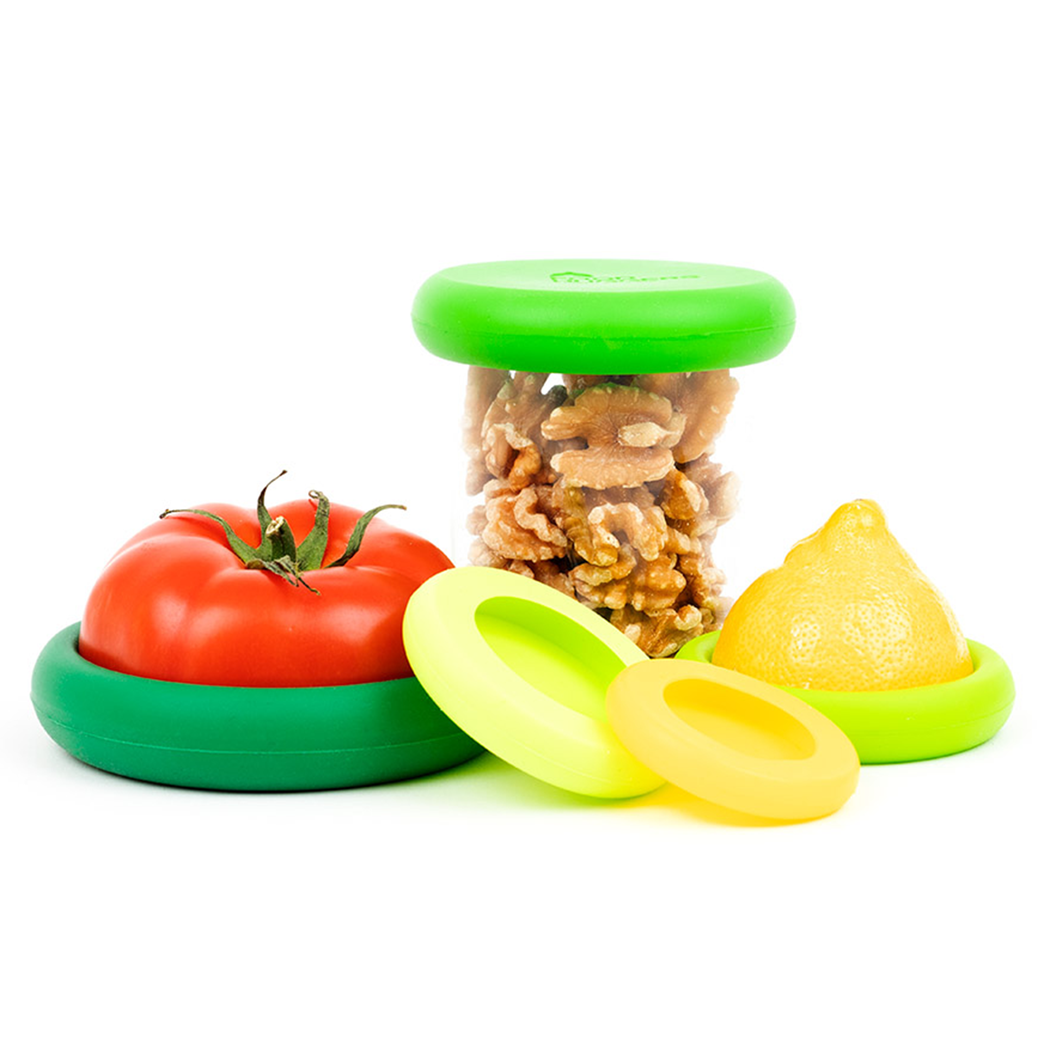 Reusable Silicone Food Savers - Fresh Green (Set of 5) by Food Huggers