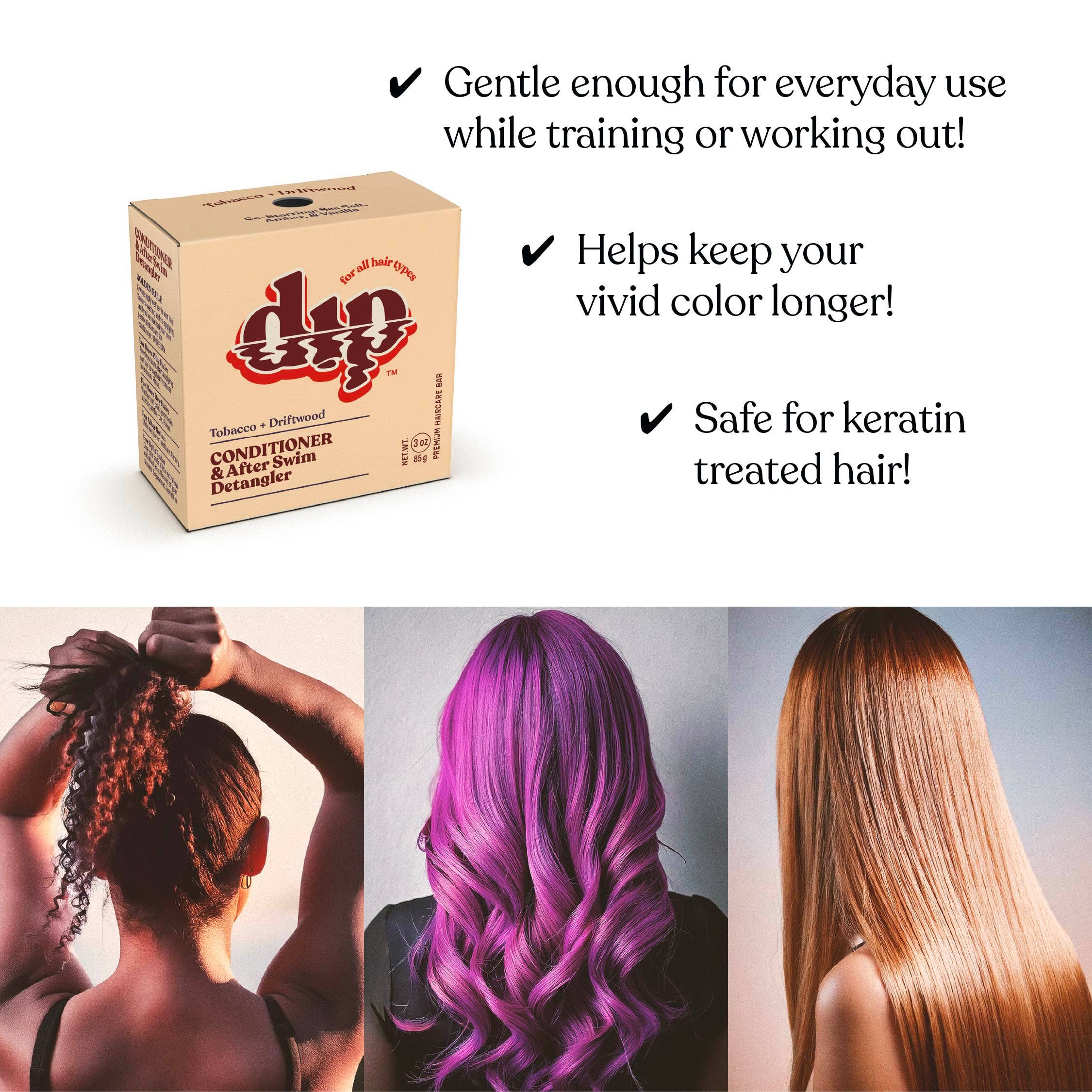 Full-Size Tobacco & Driftwood Shampoo Bar: Color Safe, Everyday by Dip