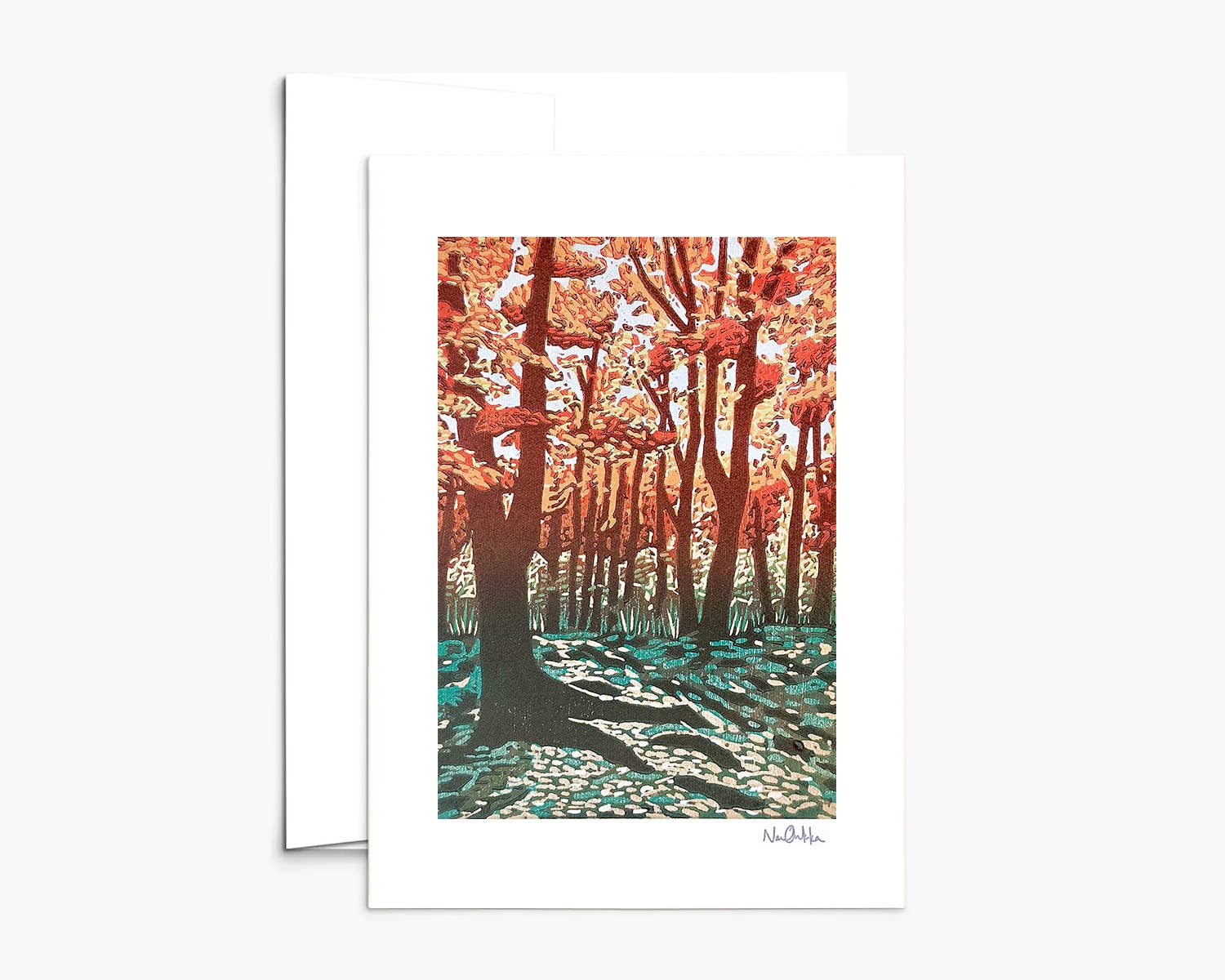 Maple Glow Greeting Card by Nan Onkka Prints