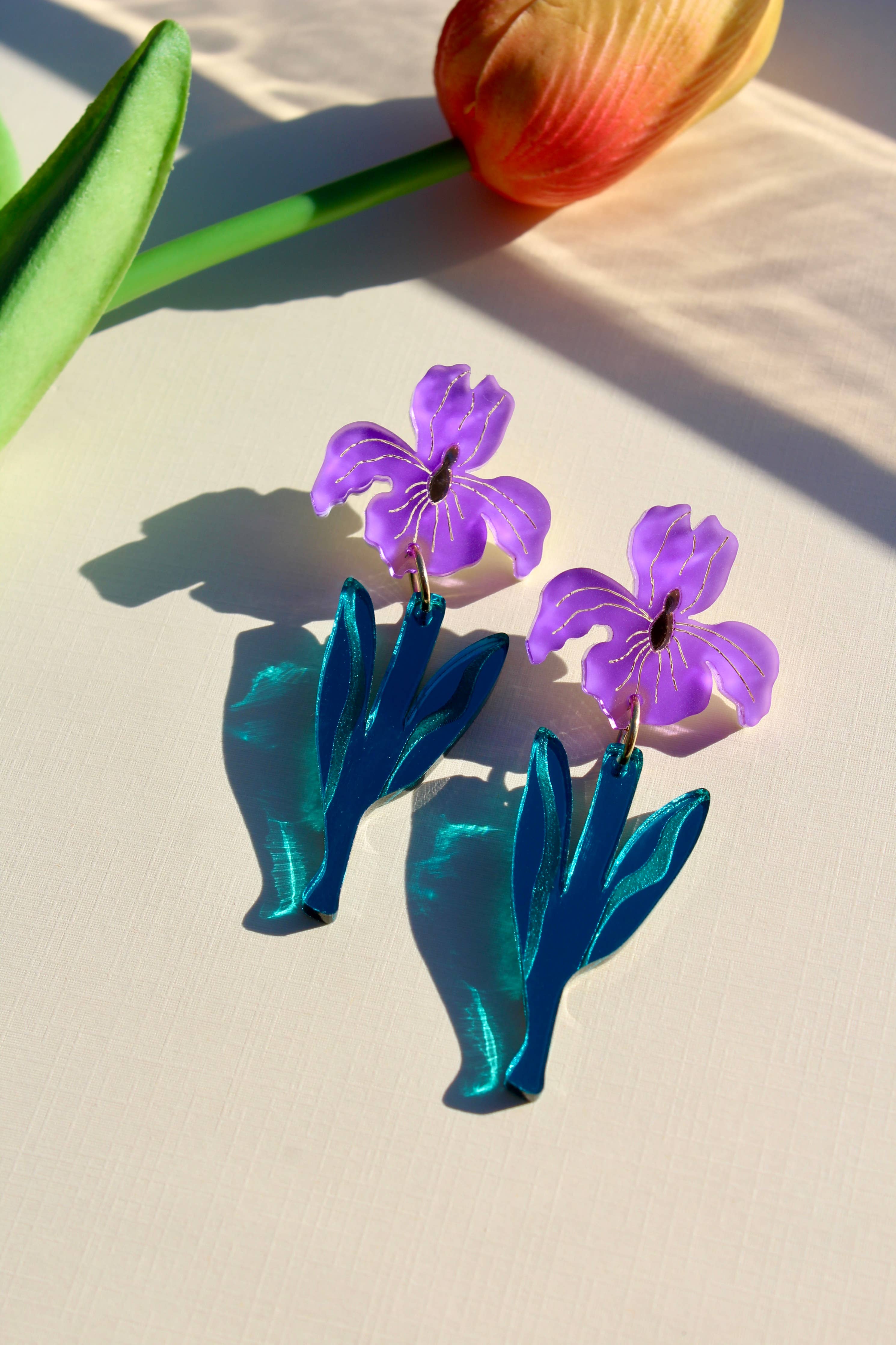 Irises Earrings by Not Picasso