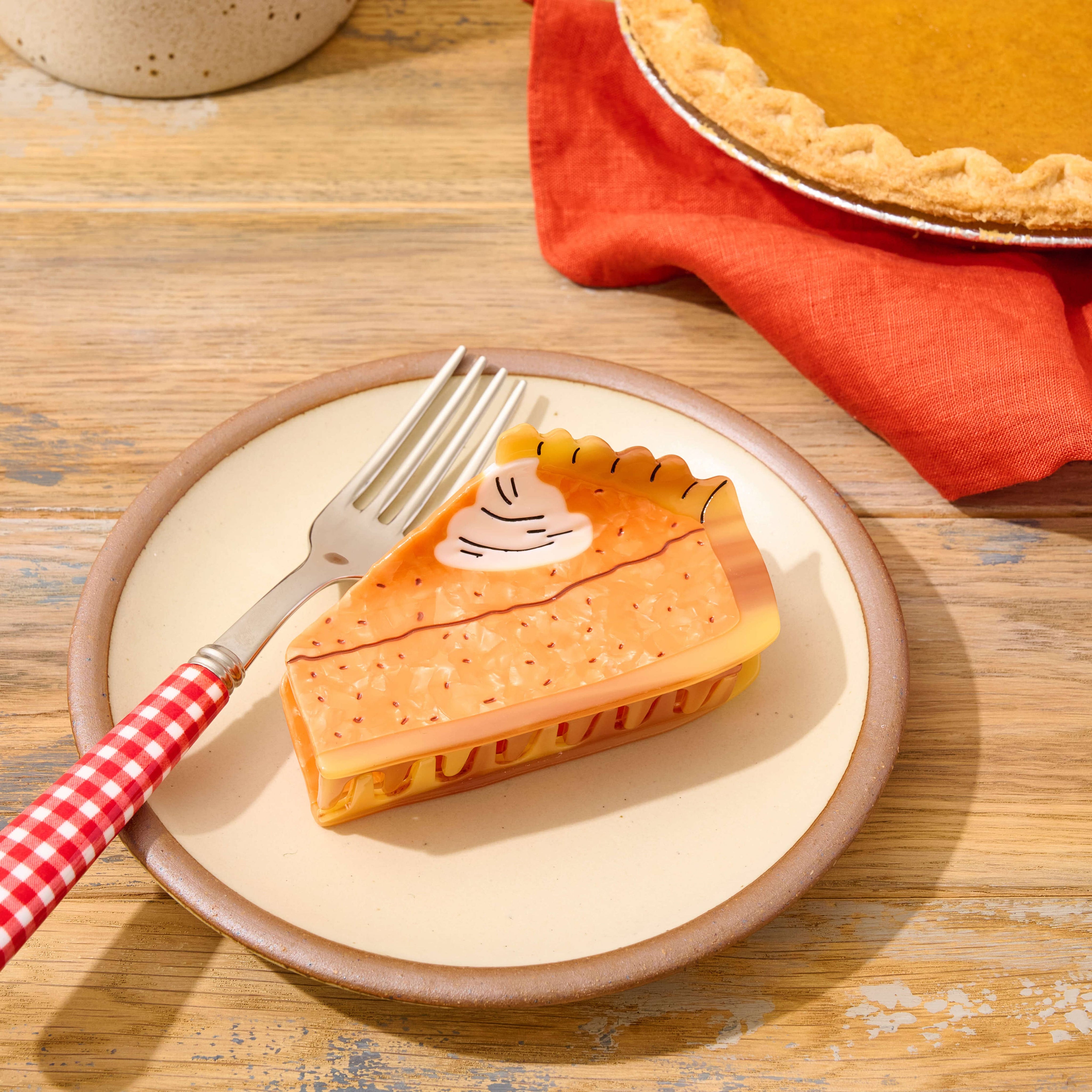 Large Pumpkin Pie Hair Claw Clip by Jenny Lemons
