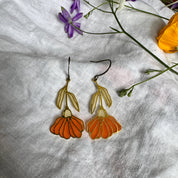 Begonia // Stained Glass Resin Earrings by Wild Lupine Folkcraft