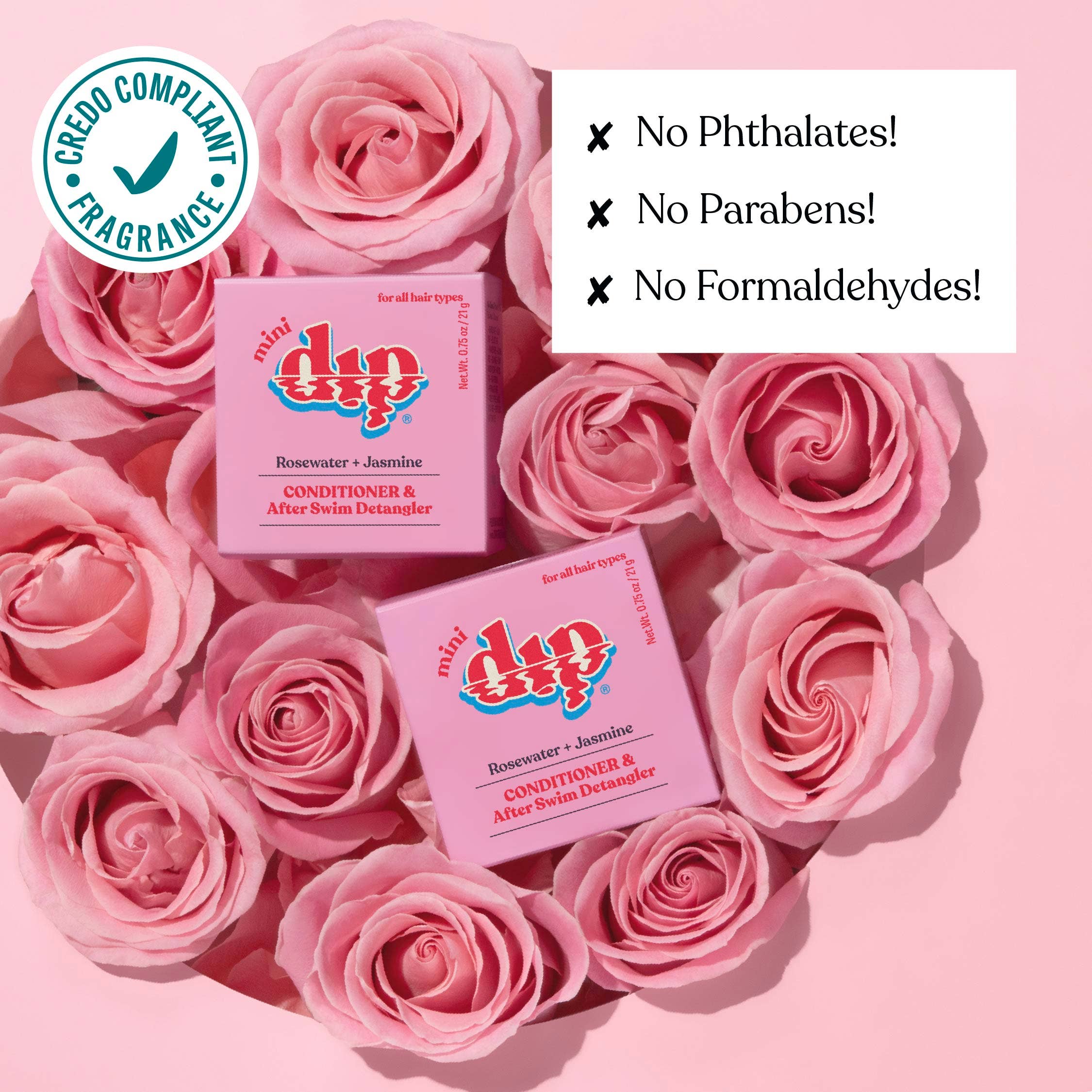 Mini Rosewater & Jasmine Conditioner Bar & After Swim Detangler by Dip