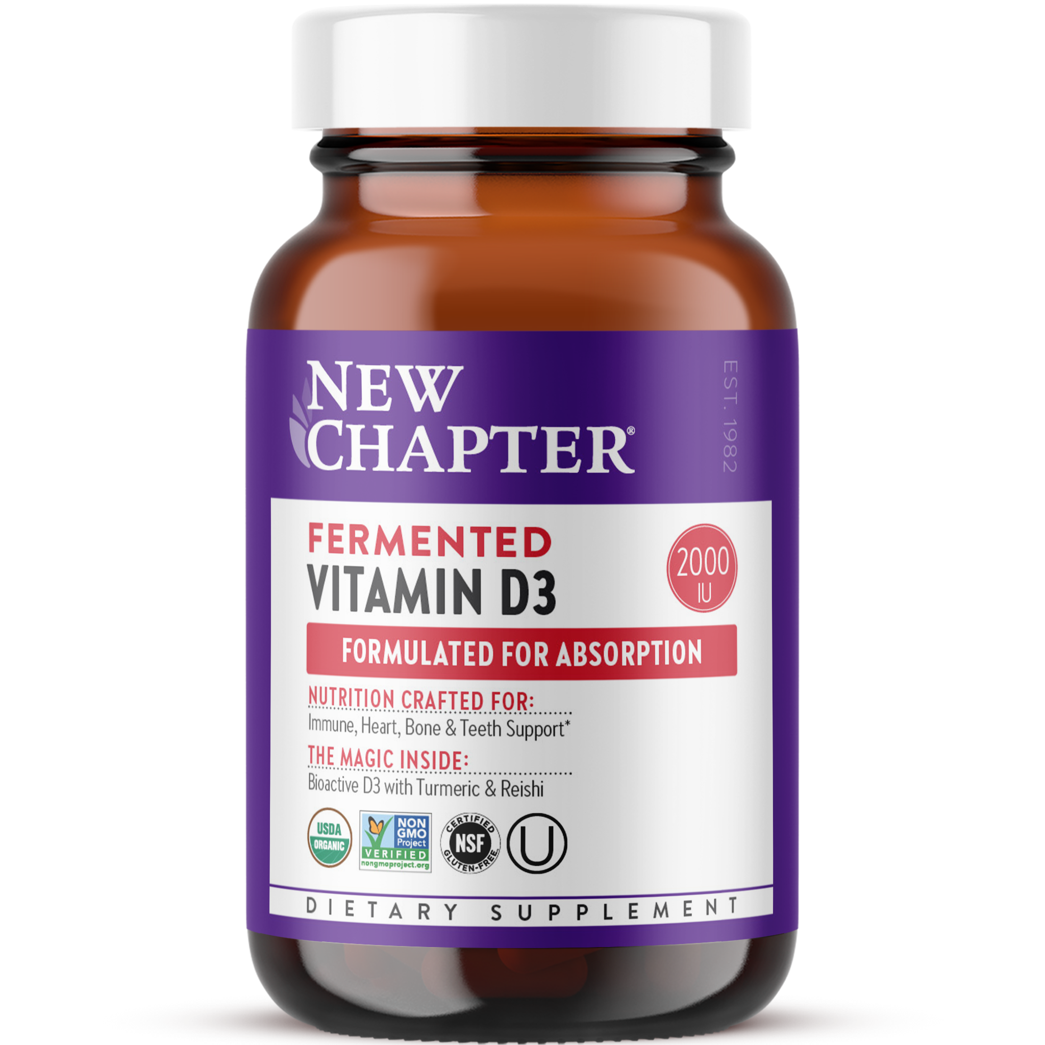 Fermented Vitamin D3 Supplement, 30 Vegan Tablets by New Chapter