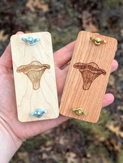 Pocket-Sized Flower Press with Chanterelle Mushroom Design | 2"x4"