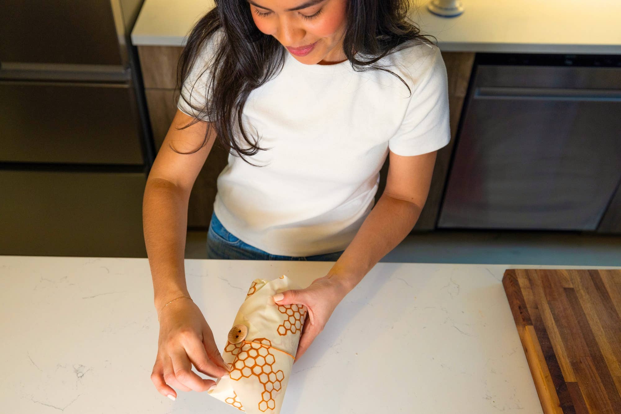 Reusable Beeswax Sandwich Wrap - Honeycomb Print by Bees Wrap