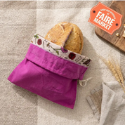 Reusable Beeswax Lined Artisan Bread Bag - Magenta by Bee's Wrap