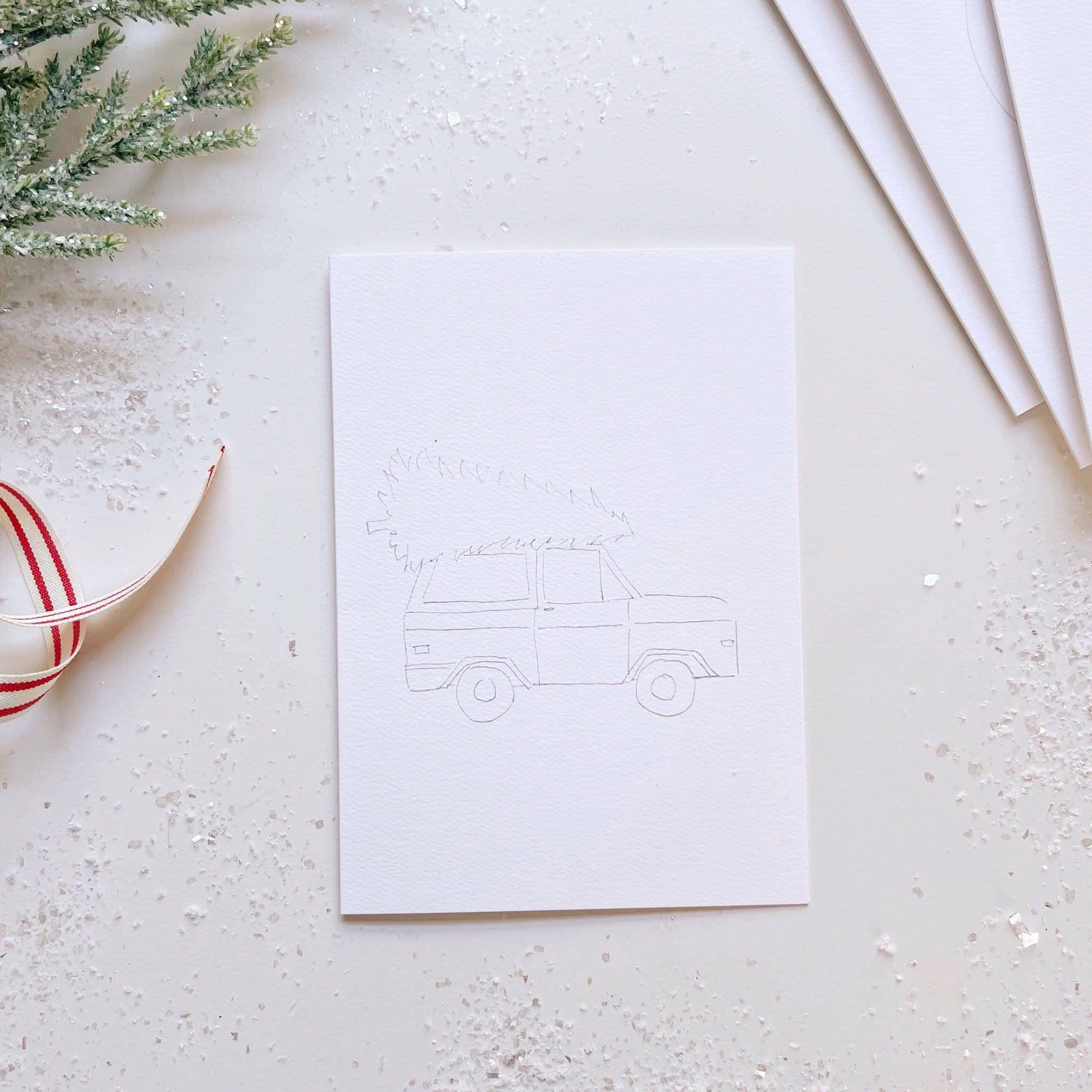 Christmas Cheer Paintable Watercolor Notecard Set by emily lex studio