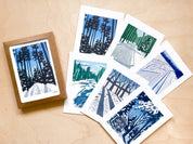Winter Themed Boxed Set of Greeting Cards by Nan Onkka Prints