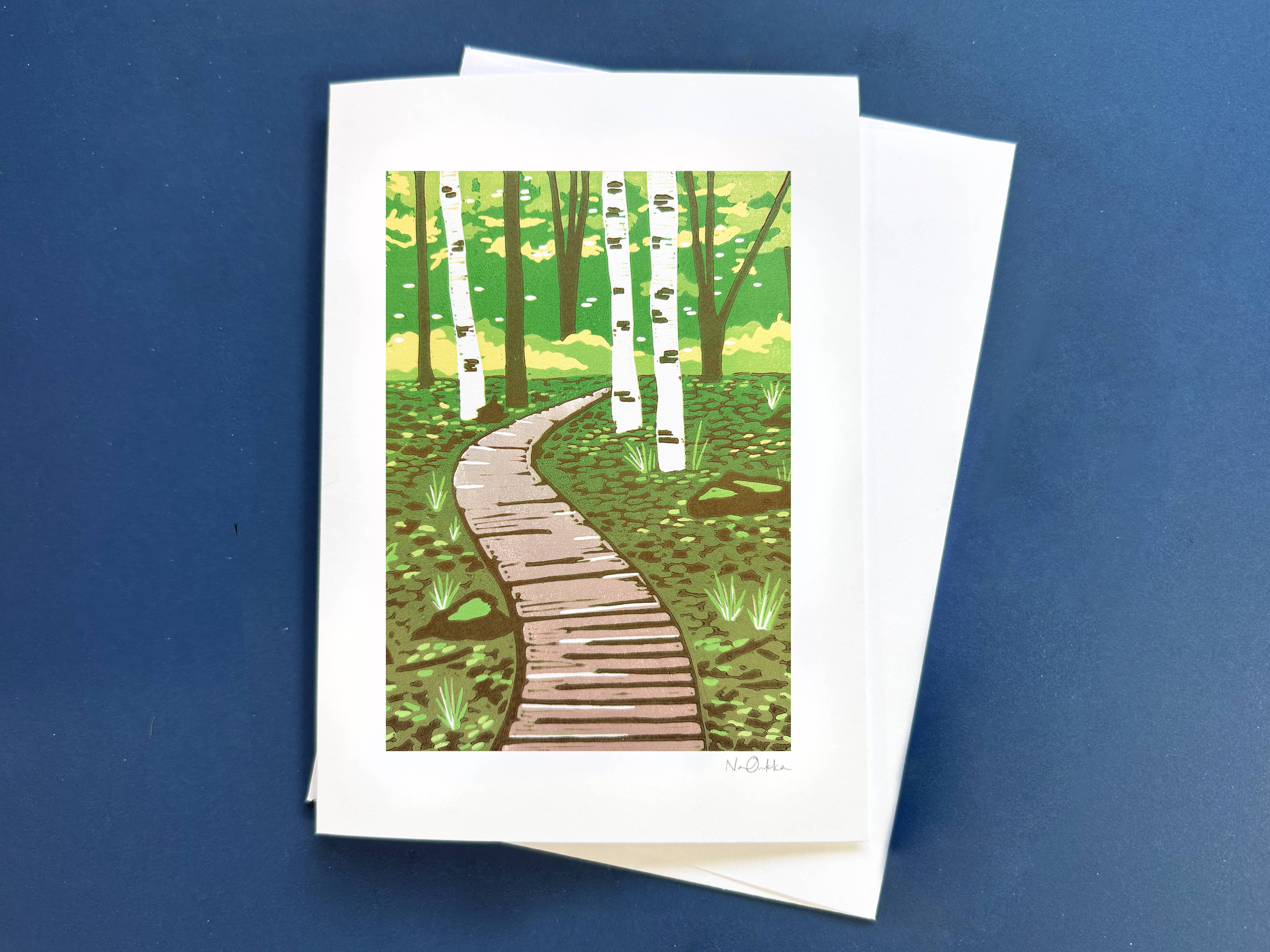 A Path Forward Blank Greeting Card by Nan Onkka Prints