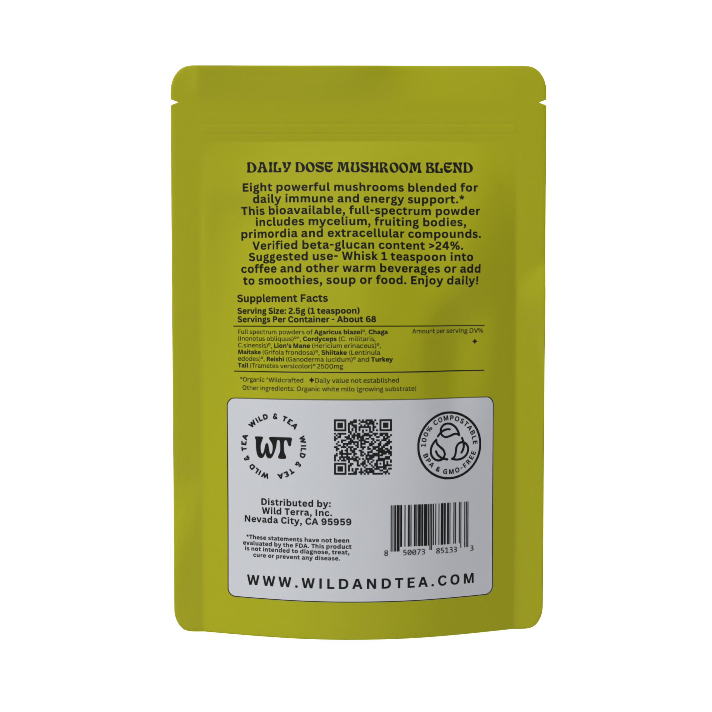 Daily Dose Mushroom Blend by Wild & Tea