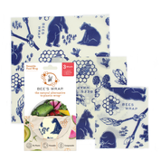 Reusable Beeswax Food Wrap - Set of 3 Wraps: Small, Medium, Large by Bee's Wrap