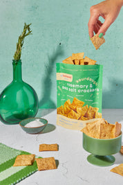 Sourdough Rosemary & Sea Salt Crackers - Gut Friendly by Unbothered Foods