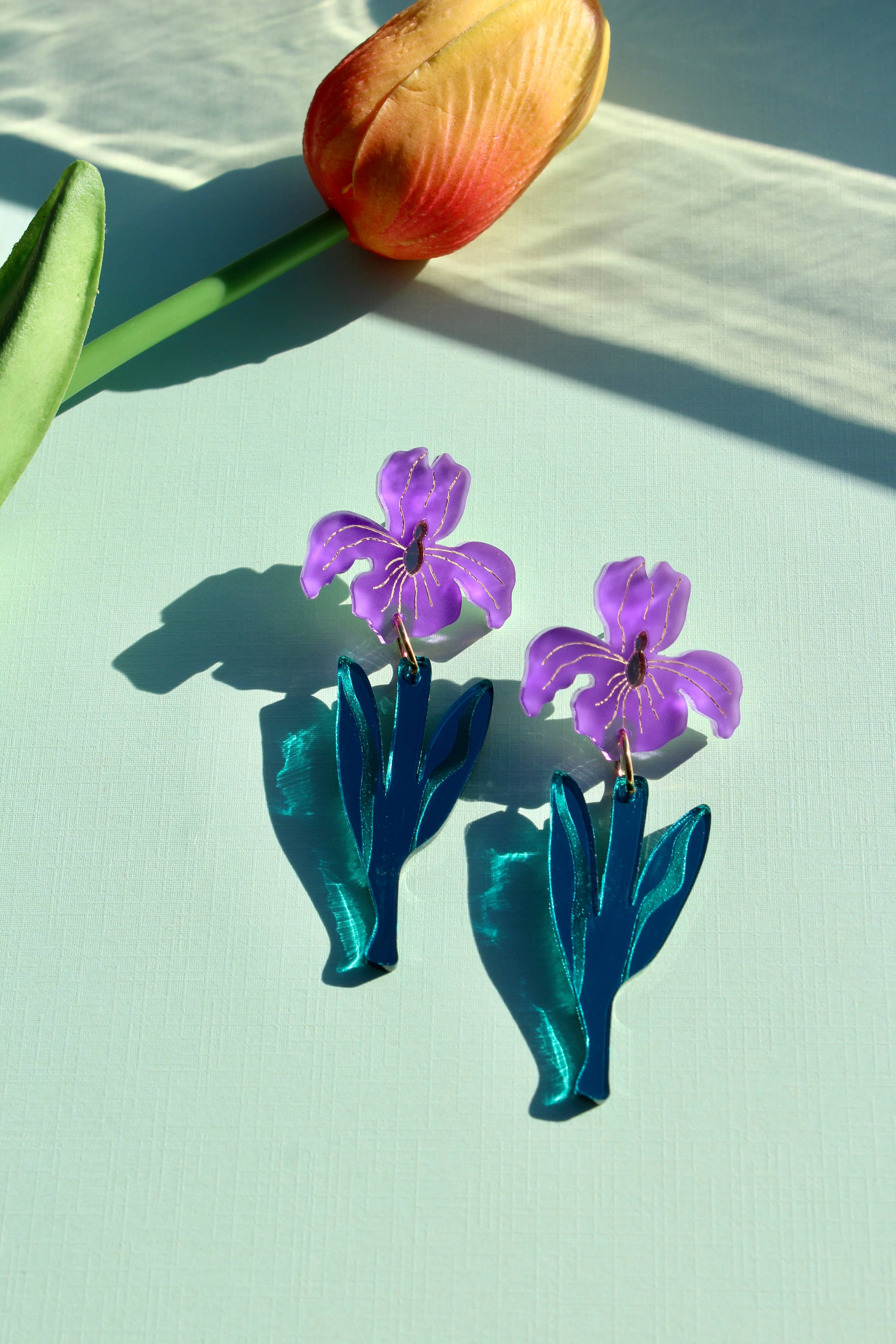 Irises Earrings by Not Picasso