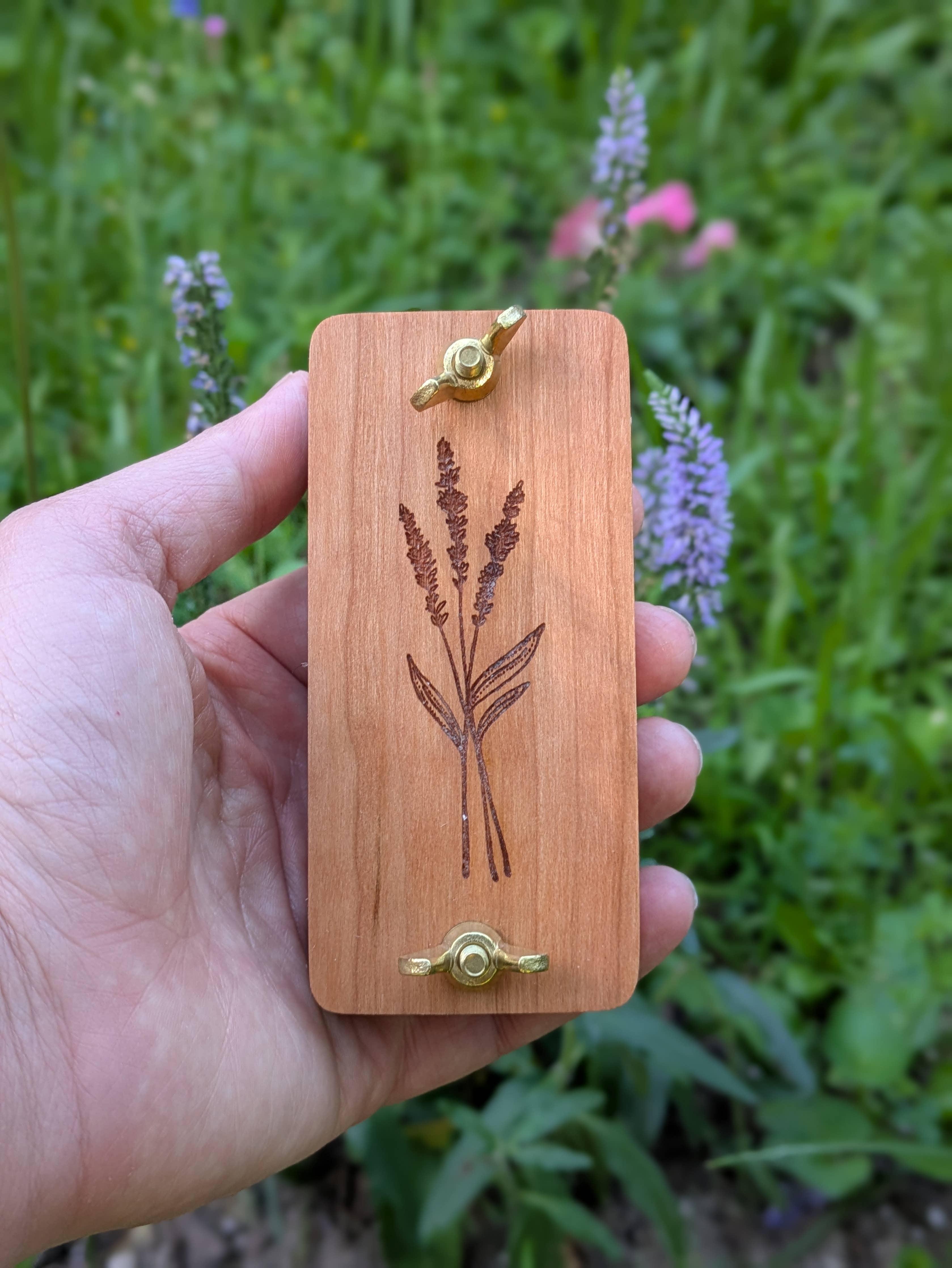 Pocket-Sized Flower Press with Lavender Design